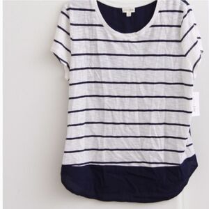 Maison Jules Navy Blue and White Tee